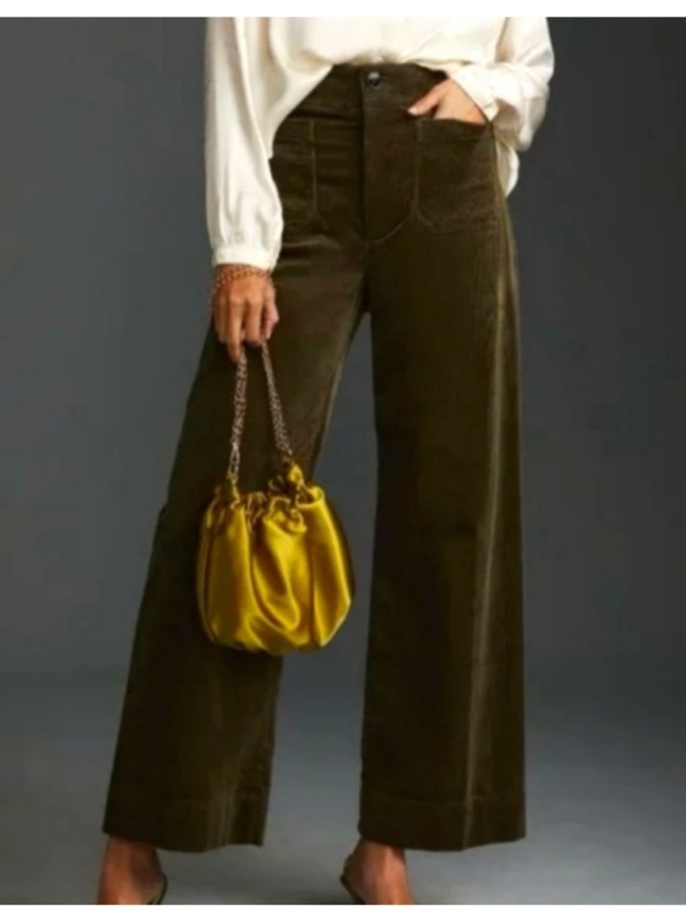 Womens Maeve Colette green corduroy pants
